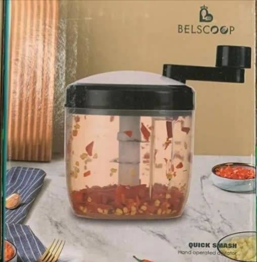 Veg Chopper, Garlic & Onion Crusher, Stainless Steel Blades, Removable blades & handle, safety clip