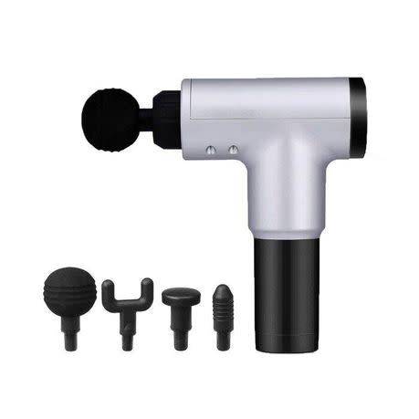 Portable Massage Gun With 6 frequency vibration levels, 4 different heads, Muscle Massage