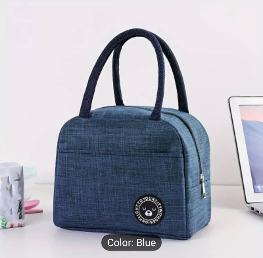 Insulated Lunch Bag Tote with Round Shape, Large Capacity, Hand Washable Polyester Material