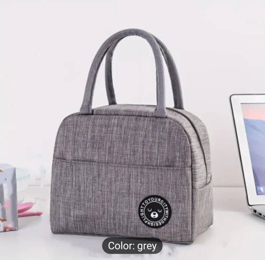 Insulated Lunch Bag Tote with Round Shape, Large Capacity, Hand Washable Polyester Material