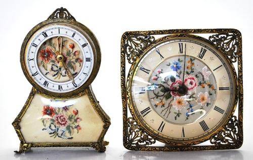 ORNATE EMBROIDED BRASS CLOCKS BRITISH H-140 / 120mm