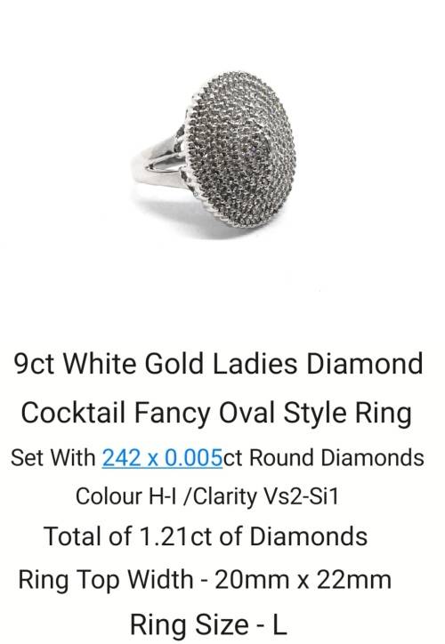 Brand New 9ct White Gold Ladies Diamond Ring