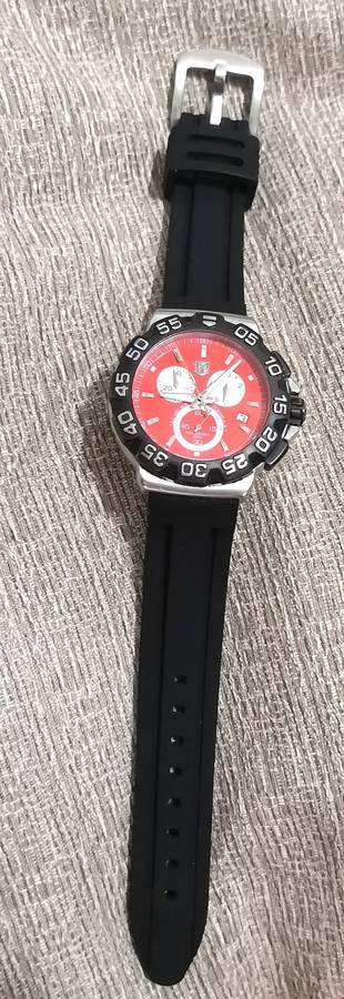 Wow !!! Pre Owned Gents Tag Chronograph Watch Replacement Rubber Strap - Very Stylish !!!