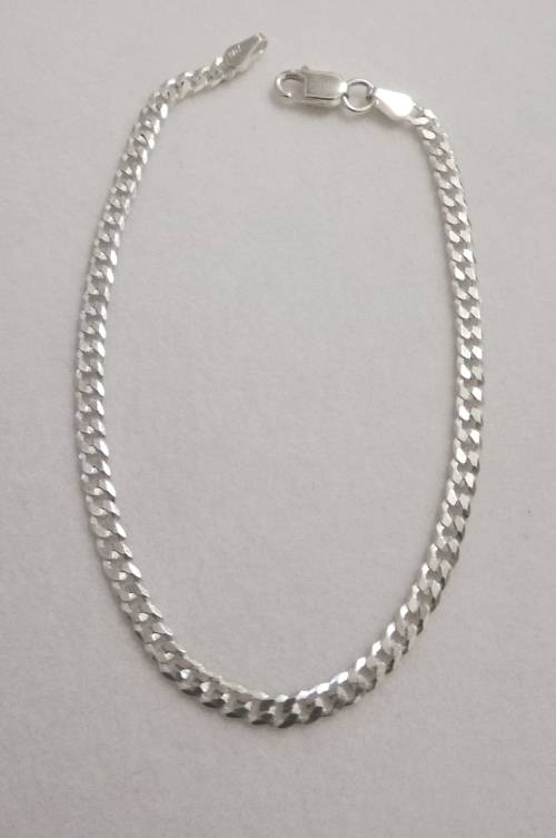 Solid 925 Sterling Silver Designer Curb Link Unisex Bracelet, NOT PLATED!! Please see pictures !!