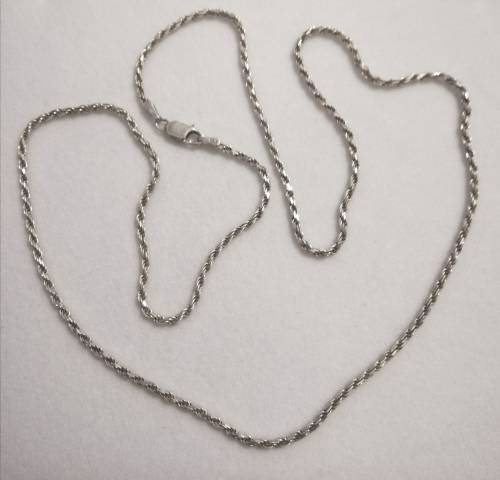 Vintage Solid 925 Sterling Silver Designer Rope Style Chain, NOT PLATED!!