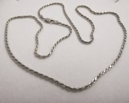 Vintage Solid 925 Sterling Silver Designer Rope Style Chain, NOT PLATED!!