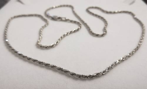 Vintage Solid 925 Sterling Silver Designer Rope Style Chain, NOT PLATED!!