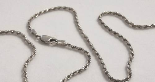 Vintage Solid 925 Sterling Silver Designer Rope Style Chain, NOT PLATED!!