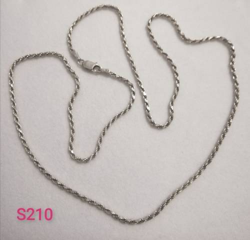 Vintage Solid 925 Sterling Silver Designer Rope Style Chain, NOT PLATED!!