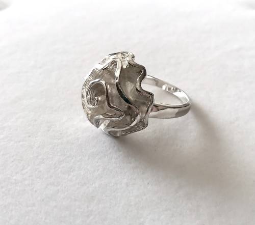 Solid 925 Sterling Silver Rose Style Ladies  Designer Handmade Ring, NOT PLATED!!