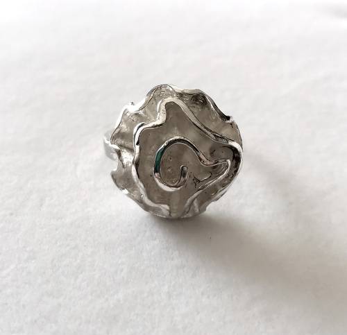 Solid 925 Sterling Silver Rose Style Ladies  Designer Handmade Ring, NOT PLATED!!