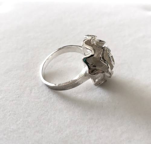 Solid 925 Sterling Silver Rose Style Ladies  Designer Handmade Ring, NOT PLATED!!