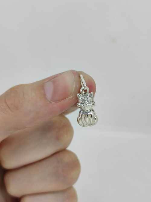 Solid 925 Silver Designer Kitty Kat Charm/Pendant