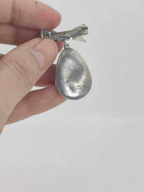 Solid 925 Silver Vintage Brooch Pin