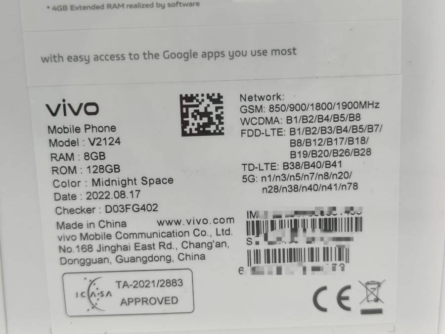 Vivo Y76 5g Cellphone, Brand New Sealed, 128gig, 8gig Ram, Single Sim, Open to All Networks