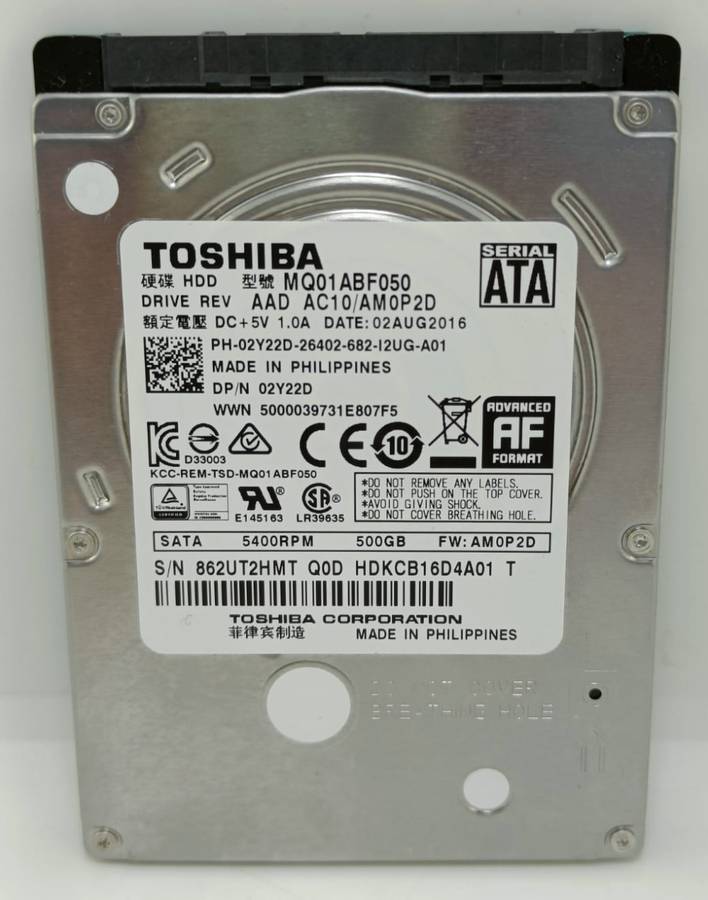 4 x Toshiba 2.5` Laptop Hard drives, 2 x 1000gig & 2 x 500gig Sizes, one bid for all, as per pics