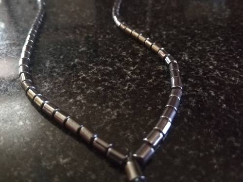 R1 Start - Vintage Hematite Stone beaded necklace and pendant