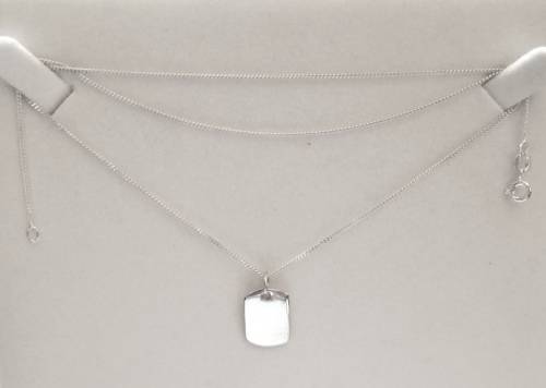 Solid 925 Silver Designer Curb link Chain with Name Tag Pendant bid for both, NOT PLATED!!