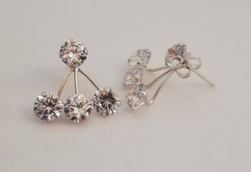 Solid 925 Sterling Silver Designer Earing Set, with Russian Star Gemstones, NOT PLATED!!