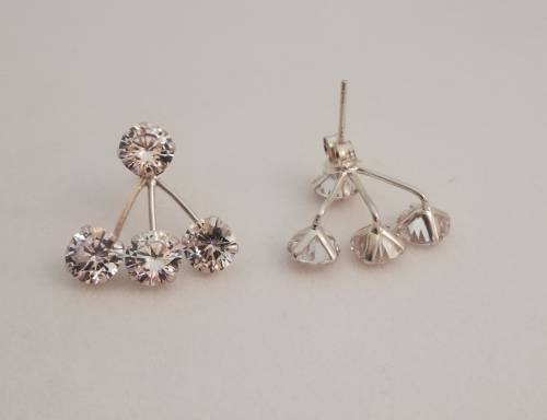 Solid 925 Sterling Silver Designer Earing Set, with Russian Star Gemstones, NOT PLATED!!