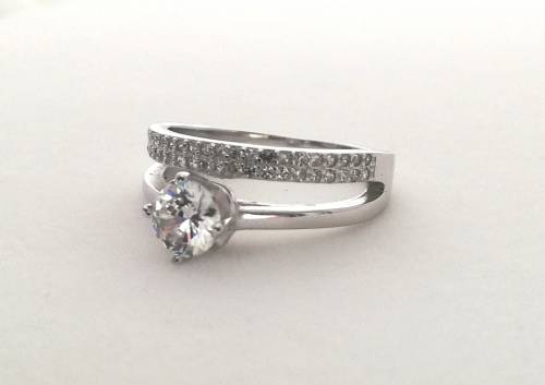 Solid 925 Sterling Silver Designer wedding set(all in one)With Cubic Zirconia's, NOT PLATED.