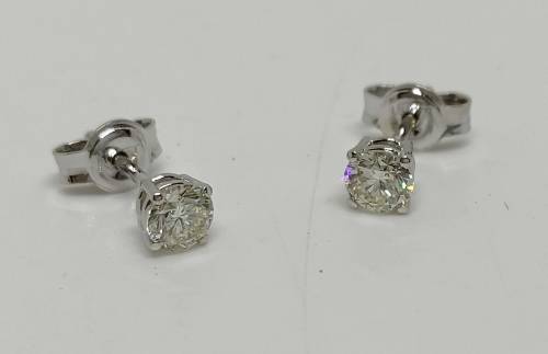18ct White Gold Diamond Earring Studs, 0.52ct Combined Diamond weight