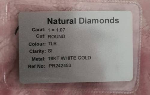 18ct White Gold Diamond Solitaire Ring with Paperwork