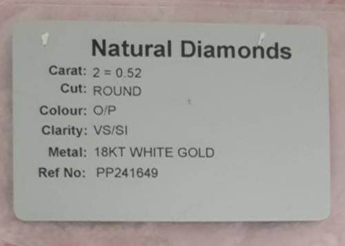 18ct White Gold Diamond Earring Studs, 0.52ct Combined Diamond weight