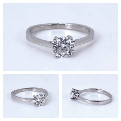 Solid 925 Silver Designer Solitaire Style Engagement Ring, Brand New, See Full Description!!
