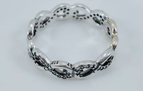Solid 14ct Gold and Silver Pandora Infinity Promise Ring, Genuine Pandora.