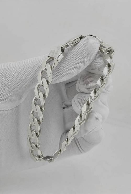Solid 925 Silver Curb Link Bracelet, Very heavy And Solidly Made, IBB Hallmarked!!!