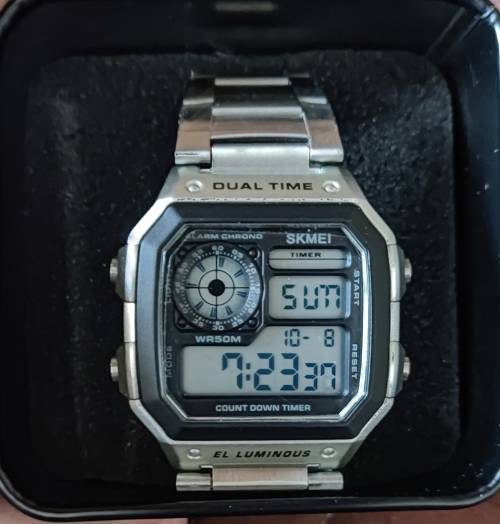 Wow!! Skmei Gents Military Style Sports Watch, Multifunction, Silver Color, Brand New!!