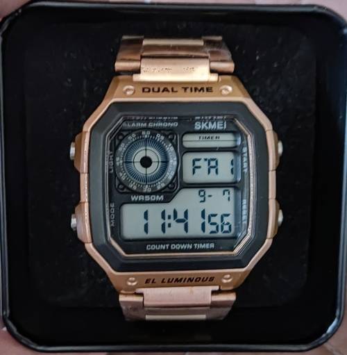 Wow!! Skmei Gents Military Style Sports Watch, Multifunction, Rose Gold Color, Brand New!!