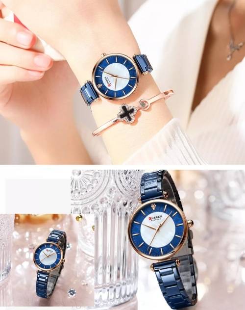 Wow!! Curren Ladies Designer Mother of Pearl Watch, Blue & Rose Gold Color, Brand New!!!