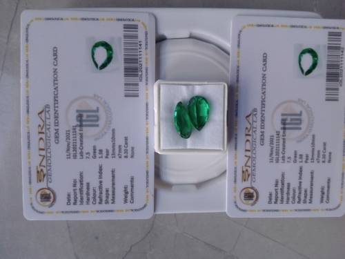 AAA+ Clean Pear Cut Certified 8 Ct Green Emerald Loose Gemstone