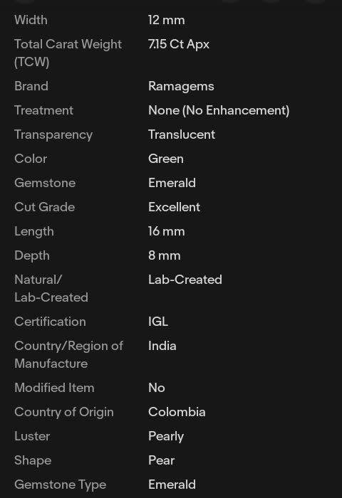 AAA+ Clean Pear Cut Certified 8 Ct Green Emerald Loose Gemstone