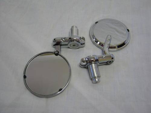 Motorcycle Bar End Mirrors Chrome (Pair)