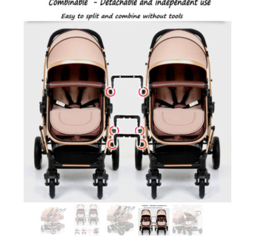 Detachable Twin Baby Stroller