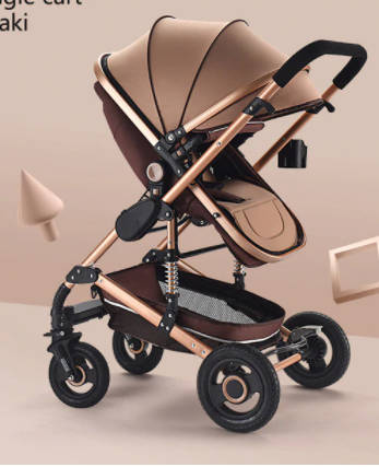 Belecoo 2 in 1 Baby Stroller [Khaki]