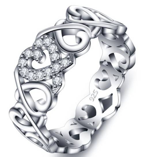 Genuine Solid 925 Sterling Silver Designer Filigree Ring - Size 7 / N+