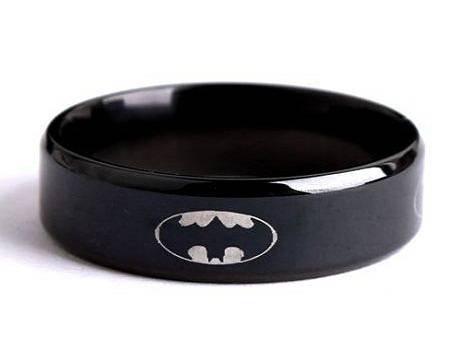 BLACK Batman ring - Size 7 / O