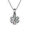GENUINE 925 STERLING SILVER FLOWER NECKLACE - WITH CUBIC ZIRCONIA