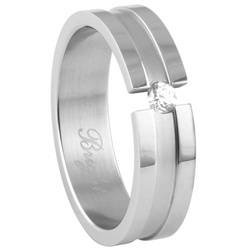 Tension Set Solid 316L Stainless Steel Wedding Band. Ring Size 9 / S