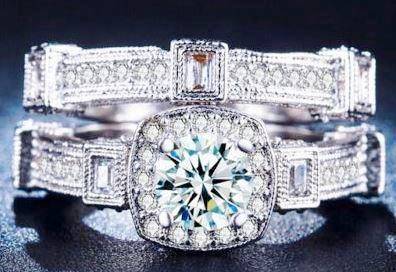 Magnificent! 1.41ct Cr.Diamond and Accents Wedding Ring Set- Size 7 / N+ / 17.3mm