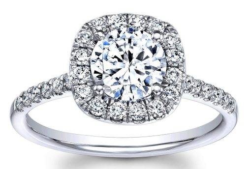 Fantastic! 1.29ct Cr.Diamond and Accents Halo Engagement Ring - Size 6 / L+ / 16.3mm