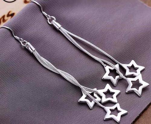 DANGLE STARS EARRINGS 925 SILVER FILLED