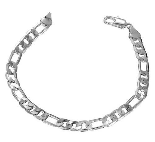 STUNNING! 20cm UNISEX FIGARO BRACELET S925 SILVER