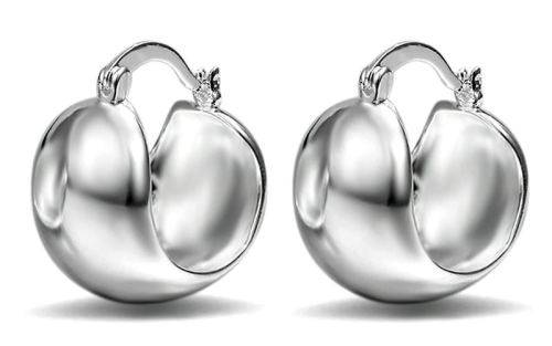WIDE DOME SHAPED CUFF EARRINGS S925 SILVER