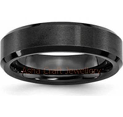 5MM MATT BEVELLED 316L STAINLESS STEEL BAND. RING SIZE 9 / R+ / 19mm