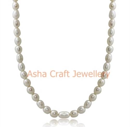 Asha Craft: Genuine 925 Sterling Silver Girls Freshwater Pearl Necklace